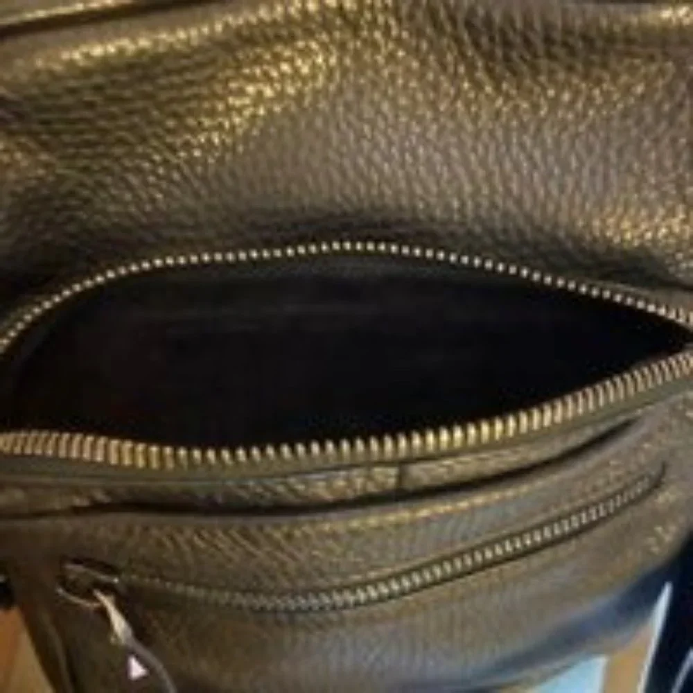 Valentino Black Noir Pebble Leather Rockstud Crossbody